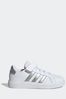 White/black adidas Sportswear Grand Court Elastic Lace And Top Strap Trainers