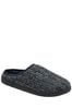 Grey Dunlop Mens Knitted Mules Slippers