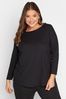 Yours Curve Cotton Long Sleeve Top