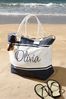Personalised Stripe Beach Bag by Loveabode
