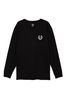 Pure Black Victoria's Secret PINK Long Sleeve Oversized Campus T-Shirt