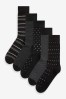 Dark Pindot Pattern Smart Socks 5 Pack