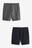 Navy/Charcoal Stretch Chinos Shorts 2 Pack, Straight Fit
