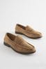 Brown Suede Penny Loafers, Regular Fit