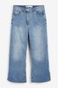 <span>Mittelblau</span> - Weiche Cropped-Jeans mit weitem Bein und Schlitz am Saum, Reg/Lang/XL Tall