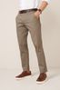 Grey Printed Belted Soft Touch Chino Trousers, Straight