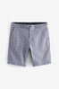 Grey Check Stretch Chino Shorts