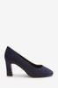 Black Patent Forever Comfort® Round Toe Block Heel Court Shoes, Regular/Wide Fit