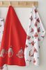Catherine Lansfield Set of 2 Christmas Robins Tea Towels