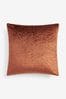 Orange Luxurious Cracked Velvet Cushion, 50 x 50cm