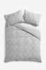 Silver Soft Touch Brushed Duvet Cover & Pillowcase Set, Plain