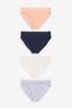 <span>Monochrom</span> - Kurze Slips aus Baumwollmischung mit Spitzenbesatz im 4er-Pack