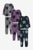 Navy Blue/White Star Snuggle Pyjamas 3 Pack (9mths-10yrs)
