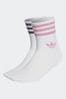 White/Pink adidas Originals Mid Cut Glitter Crew Socks 2 Pairs