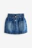 Mid Blue Denim Paperbag Waist Skirt (3-16yrs)