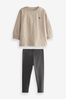 Charcoal Grey Long Sleeve T-Shirt And Leggings Set (3mths-7yrs)