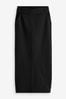 Black Long Midi Column Skirt