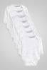 White Bright Animal 7 Pack Baby Long Sleeve Bodysuits