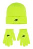 Grey Nike Kids Club Beanie Hat and Gloves Set