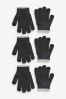 Charcoal Grey Magic Finger Gloves 3 Pack (3-16yrs)