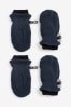 Navy Blue 2 Pack Fleece Mittens (3mths-6yrs)
