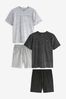Black/Grey Pyjamas Set 2 Pack, Shorts