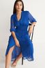 Cobalt Blue Shirred Waist Long Dress