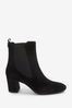 Black Suede Forever Comfort with Motion Flex Heeled Chelsea Boots