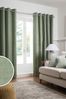 Natural Next Heavyweight Chenille Eyelet Curtains, Lined