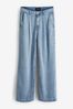 Light Blue Super Soft Lyocell Wide Leg Trousers, Reg/Long/XL Tall
