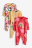 Multi Bright Pink Rainbow Baby Sleepsuits 3 Pack (0-12.13mths)