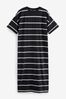 Navy Blue/White Supima 100% Cotton Striped T-Shirt Dress