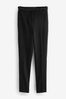 Black Crepe Tailored Slim Trousers, Regular