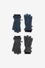Blue/Grey 2 Pack Fleece Gloves (3-16yrs)