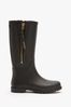 Black Mint Velvet Zip April Wellies