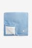 The Little Tailor Large Blue Plush Lined Blanket