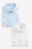 White Easy Care Single Cuff Shirts 2 Pack, Slim Fit