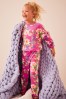 <span>Rosa mit floralem Muster</span> - Kuscheliger Fleece-Pyjama (3–16 Jahre)