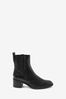 Black Snake Effect Forever Comfort® Leather Block Heel Chelsea leather Boots