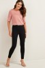 <span>Pink</span> - Curved Hem Satin Formal T-Shirt Short Sleeves Top, Regular