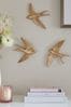 Gold Set of 3 Gold Swallow Wall Art Plaques