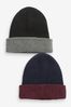 Black/Grey Thinsulate™ Beanie Hats Two Pack