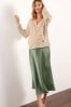 Khaki Green Maternity Satin Slip Skirt