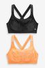 Coral Orange/White Next Active Sports High Impact Crop Tops 2 Pack
