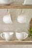 White Malvern Mugs, Set of 4 Cappuccino