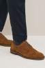 Navy Blue Suede Derby Shoes