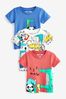 Bear Rainbow Short Sleeve Character T-Shirts 3 Pack (3mths-7yrs)