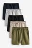 Mineral Blue/Charcoal/Light Grey Jersey Shorts 5 Pack (3mths-7yrs)