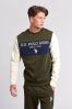 <span>Grün</span> - U.s. Polo Assn. Herren Sports Bb Sweatshirt mit Bahnendesign und Rundhalsausschnitt