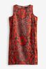 Animal Print Sleeveless Linen Blend Mini Shift Dress, Petite